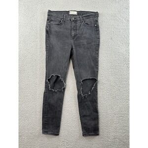 Free People Jeans Womens 30‎ (fits 30x26) Charcoal Distressed 61855-16515125